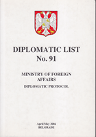 DIOLOMATIC LIST No. 91 Ministry of foreign affairs diplomatic protocol