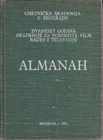 dvadeset godina akademije za pozorište, film, radio i televiziju almanah 1949 1970  