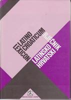 lexicon latino croaticum latinsko hrvatski rječnik  
