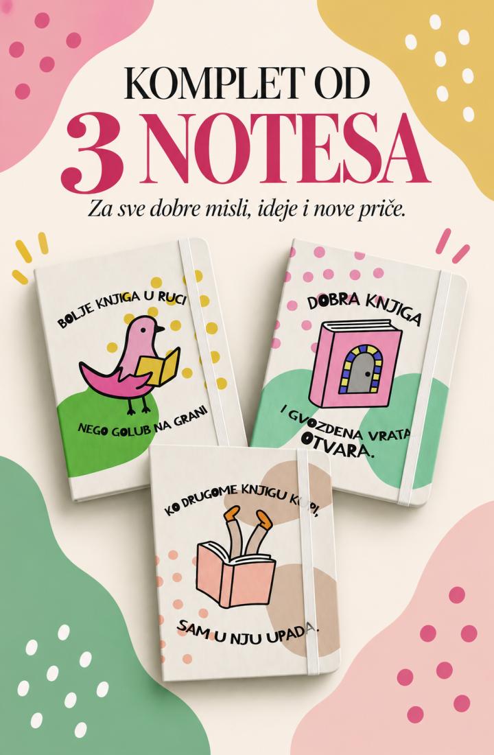 komplet od 3 notesa sa motivima poslovica 