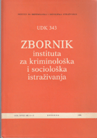 Zbornik instituta za kriminološka i sociološka istraživanja GOD. XVIII Br. 1-2 