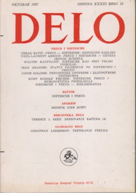 FREUD I NITZSCHE D e l o 10 / 1987