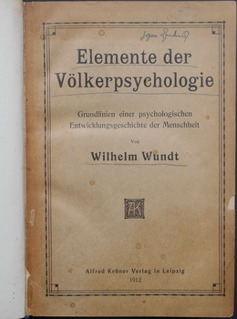ELEMENTE DER VOLKERPSYCHOLOGIE Grundlinien einer psychologischen Entwicklungsgeschichte der Menschheit