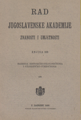 KADA JE DALMACIJA PALA POD JURISDIKCIJU CARIGRADSKE PATRIJARŠIJE..../ Rad jugoslavenske akademije znanosti i umjetnosti knjiga 239/1930