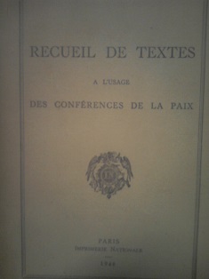 Recueil de textes a l'usage  des conferences se la paix
