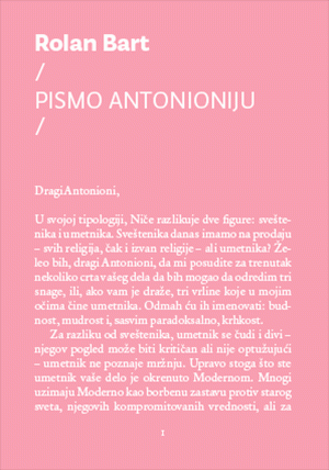 Pismo Antonioniju
